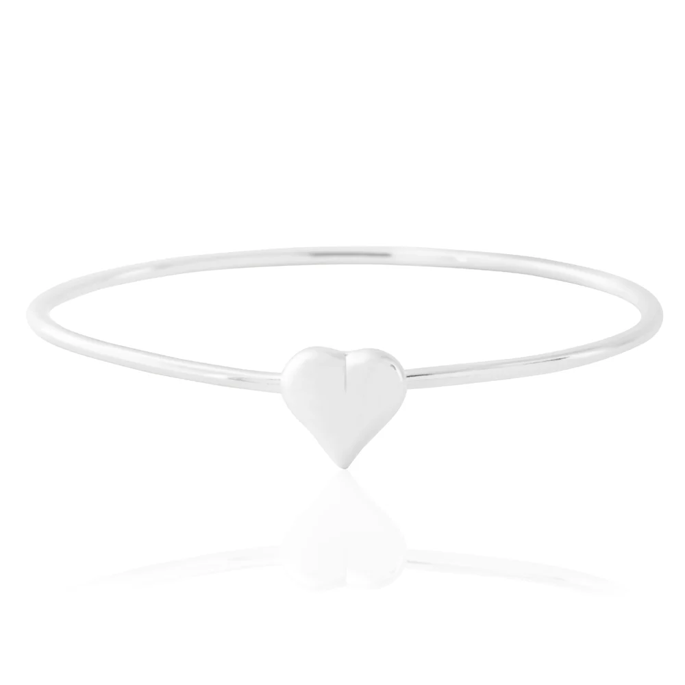 Sterling Silver Flexible Heart Baby Bangle - Image 4