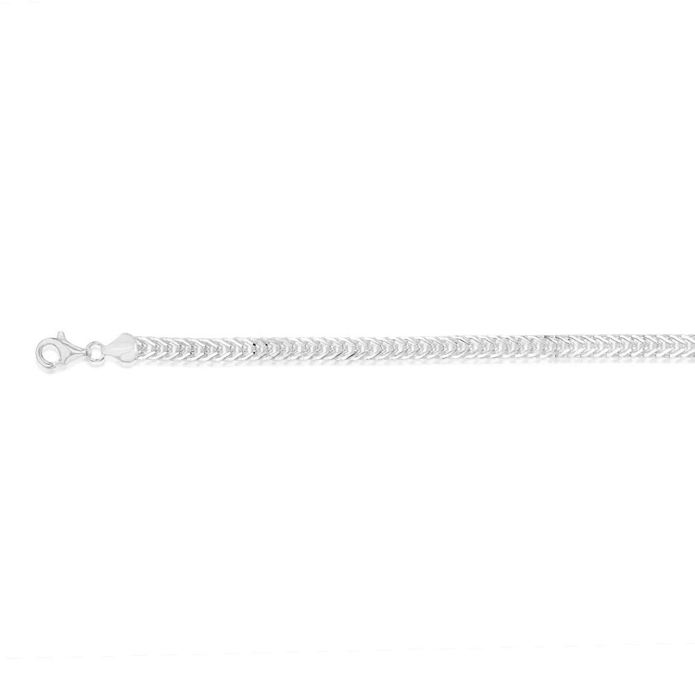 Sterling Silver Fox Tail Flat 21cm Bracelet - Image 3