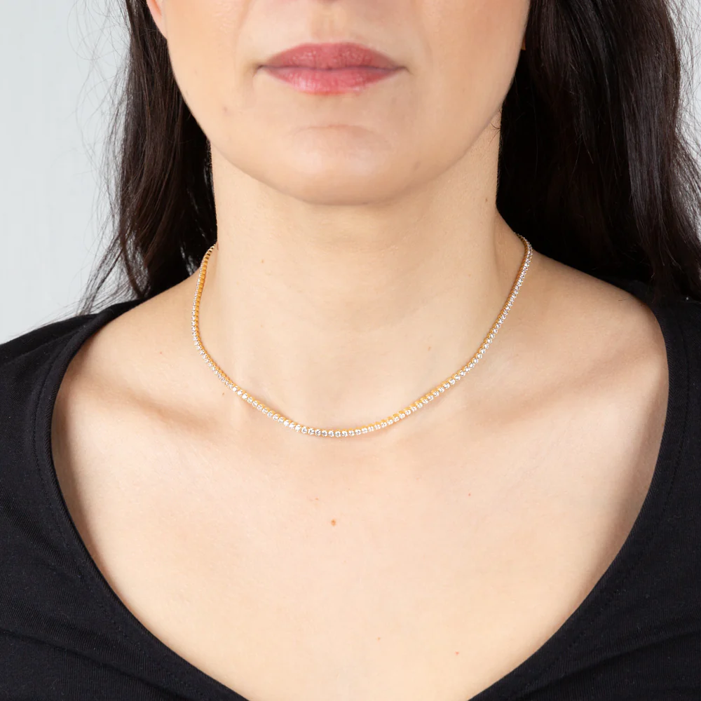 Sterling Silver Gold Plated Fancy 37+3cm Chaoker Chain - Image 6