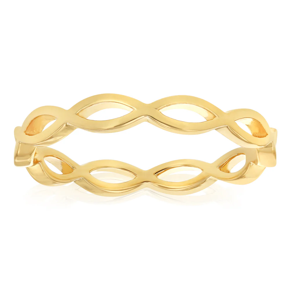 Sterling Silver Gold Plated Fancy Ring