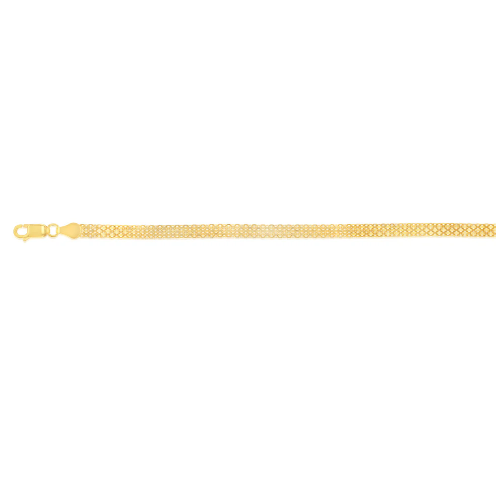 Sterling Silver Gold Plated Flat 19cm Bracelet - Image 2