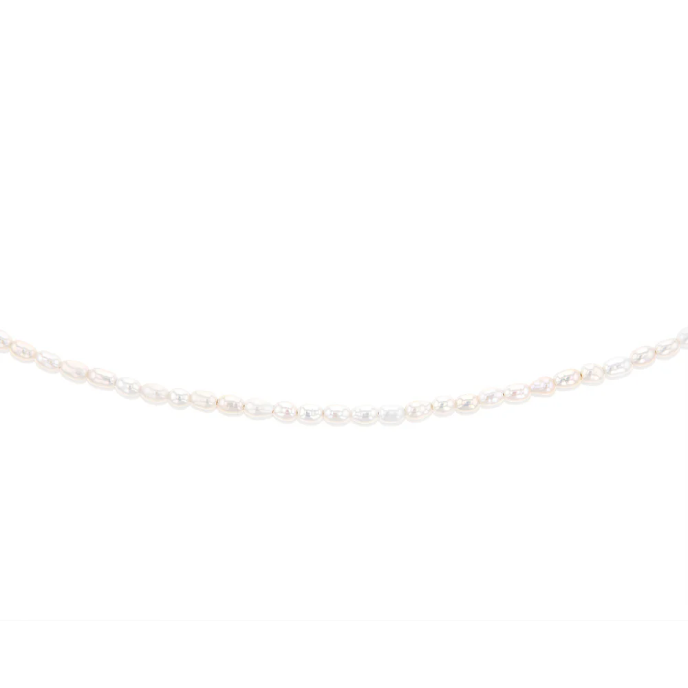 Sterling Silver Gold Plated Fresh Water Pearls 46+4cm Chain - Image 3