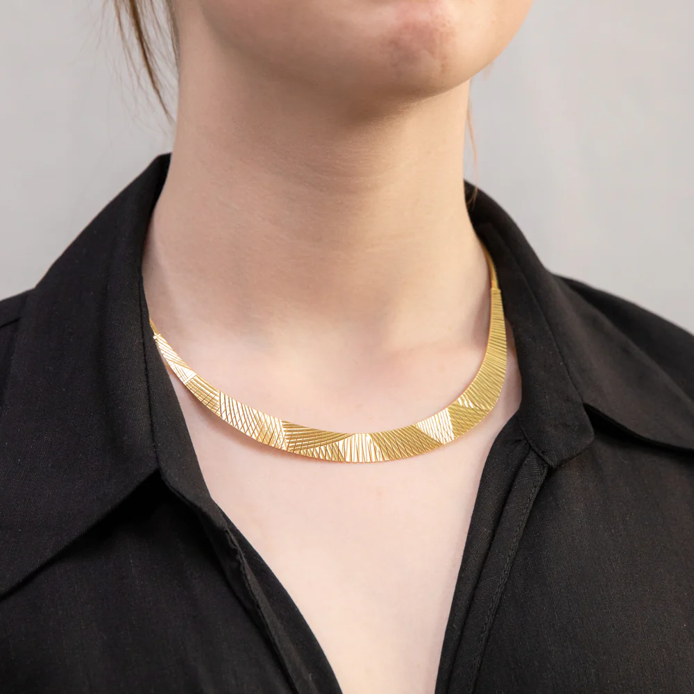 Sterling Silver Gold Plated Grad Cleopatra Dune 43cm Chain - Image 2
