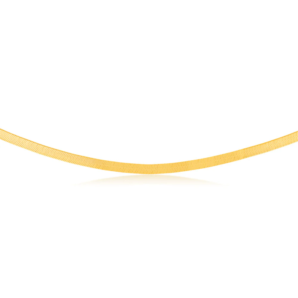 Sterling Silver Gold Plated Herringbone 37+3cm Chain - Image 2