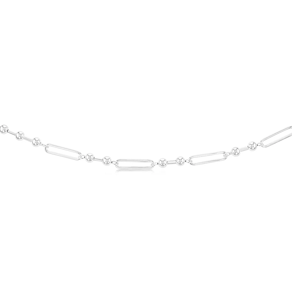 Sterling Silver Link And Ball 45cm Chain