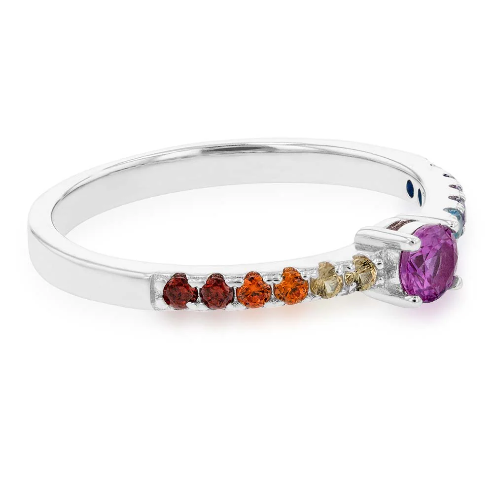 Sterling Silver Multicolour Cubic Zirconia Ring - Image 2