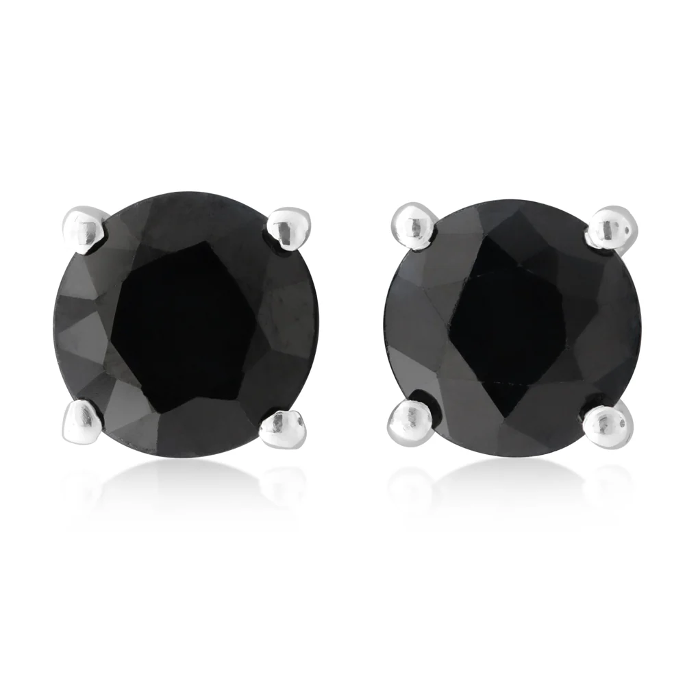Sterling Silver Natural Enhanced Blue Sapphire 6mm Studs