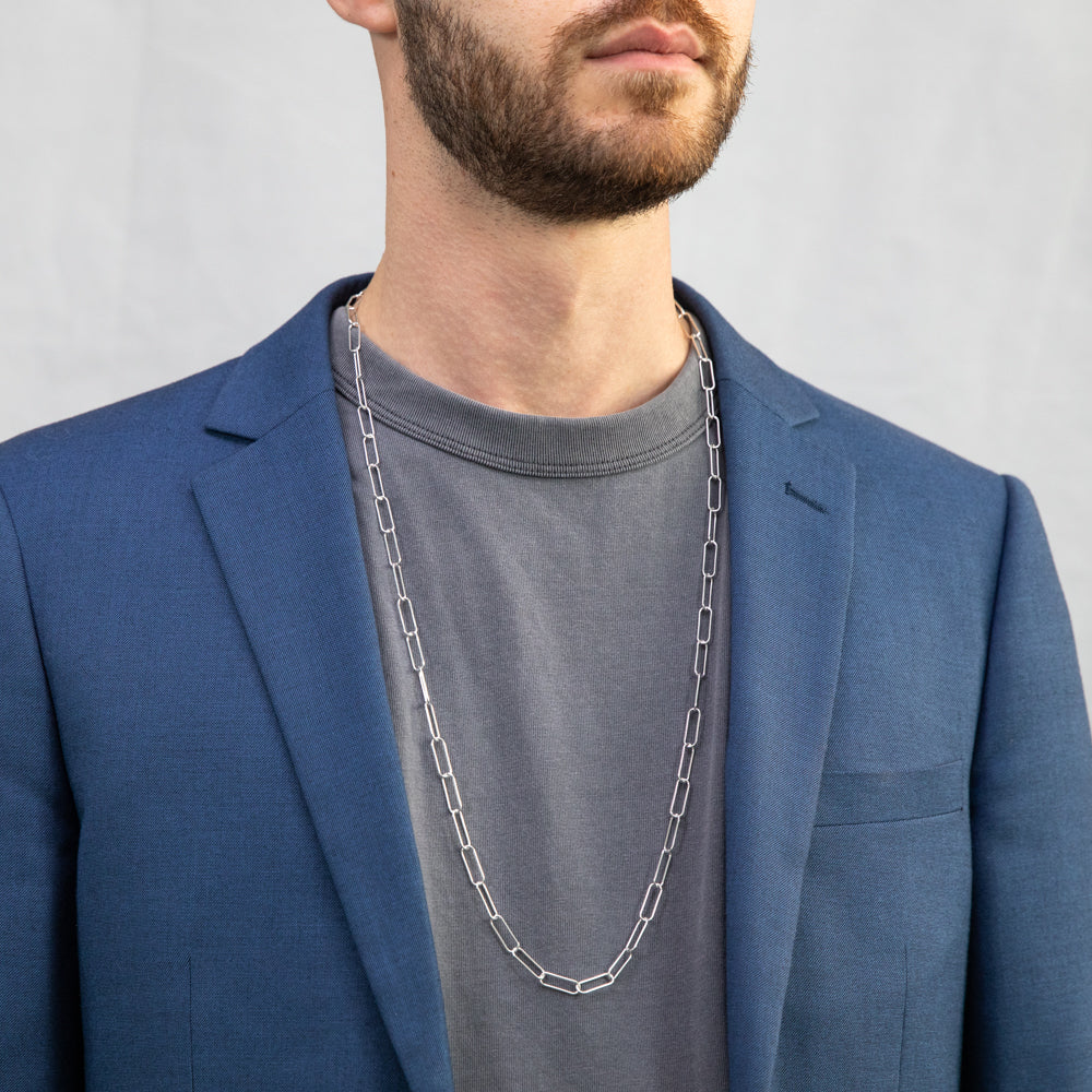 Sterling Silver Paper Clip 81cm Chain - Image 2