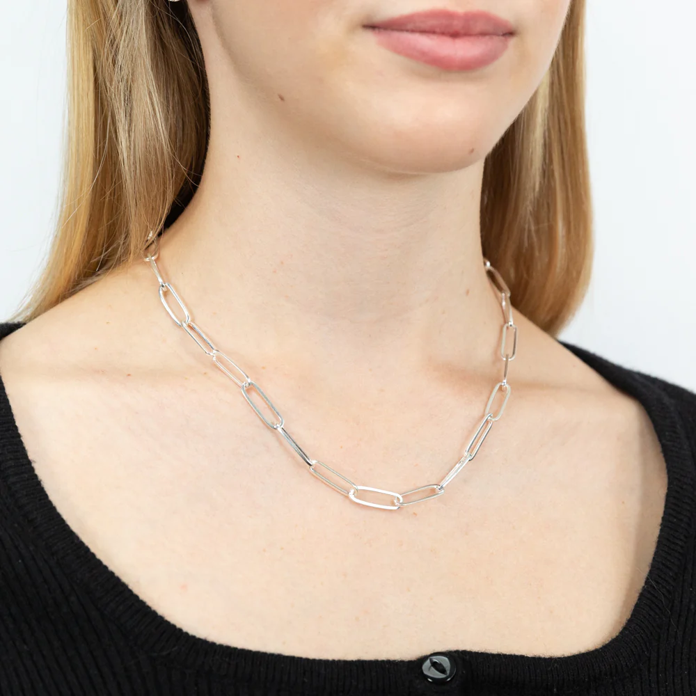 Sterling Silver Paperclip 45cm Chain - Image 2
