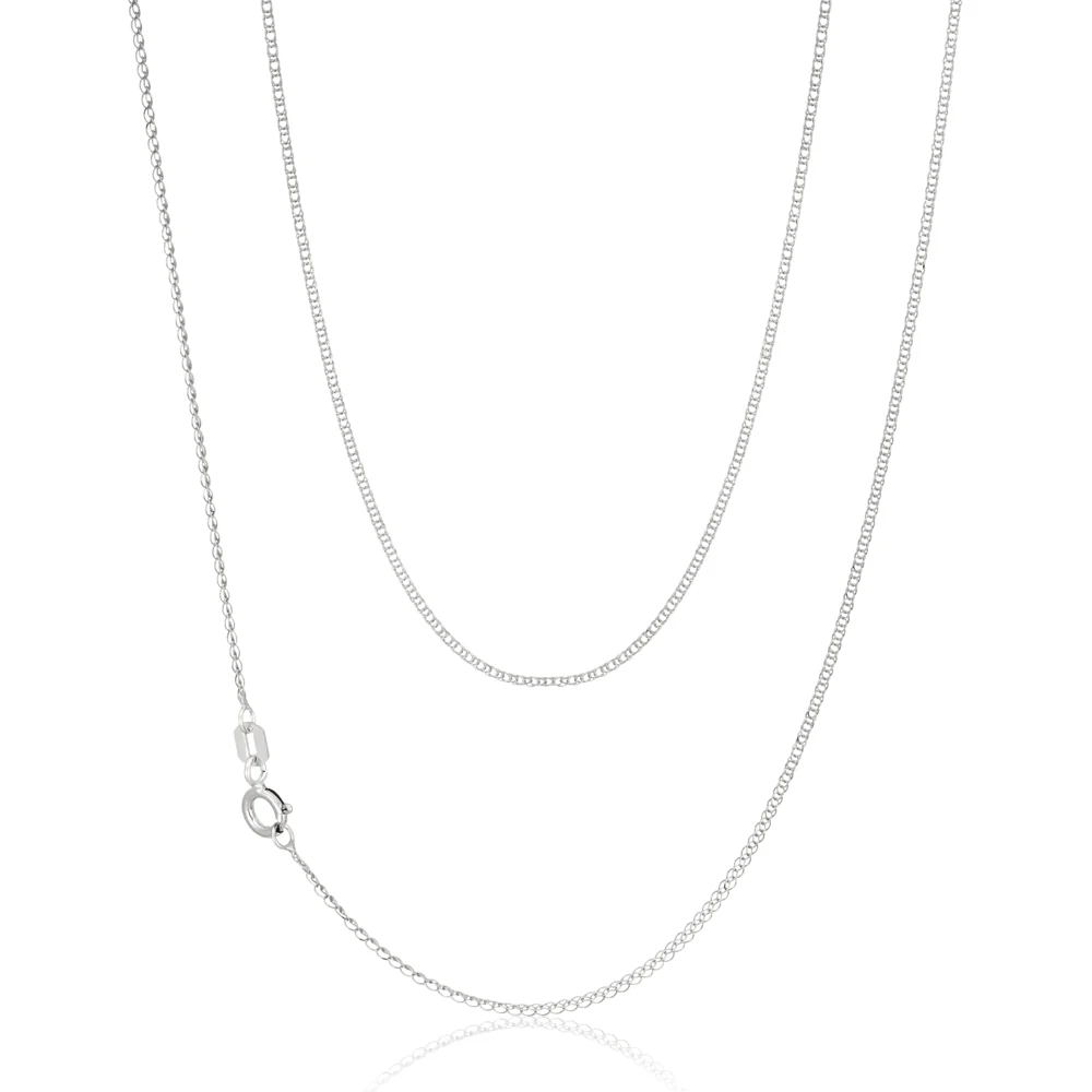 Sterling Silver Rhodium Plated 45cm 20 Gauge Double Curb Chain - Image 3