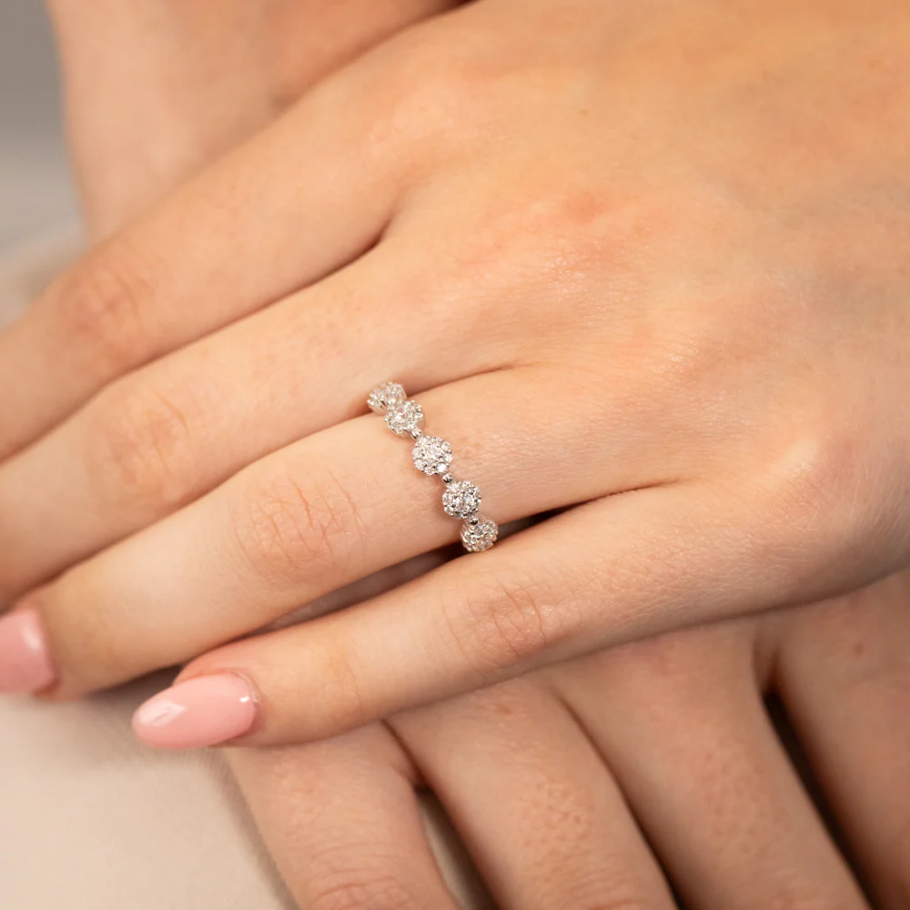 Sterling Silver Rhodium Plated White Cubic Zirconia Fancy Ring - Image 3