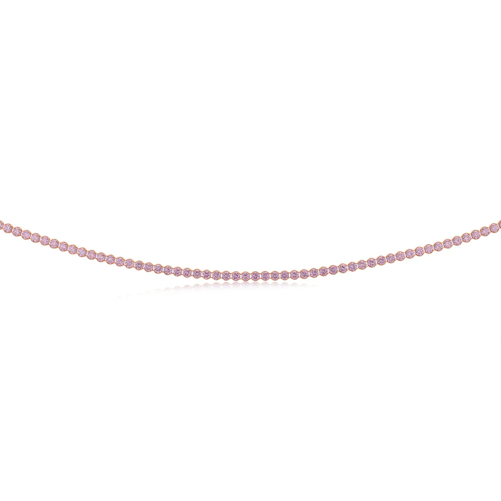 Sterling Silver Rose Gold Plated Fancy 40cm Choker Chain - Image 3