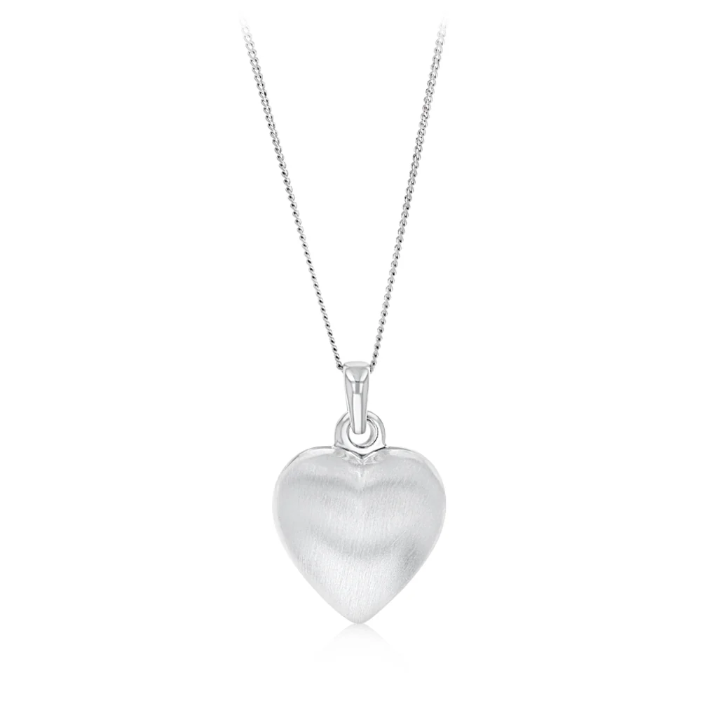 Sterling Silver Textured Heart Pendant