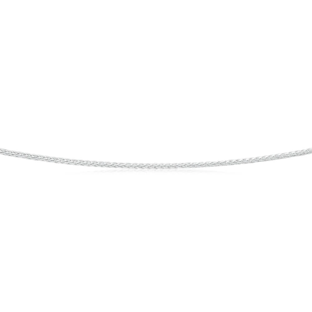 Sterling Silver Wheat Adjustable Heart Drop Chain 55cm - Image 2