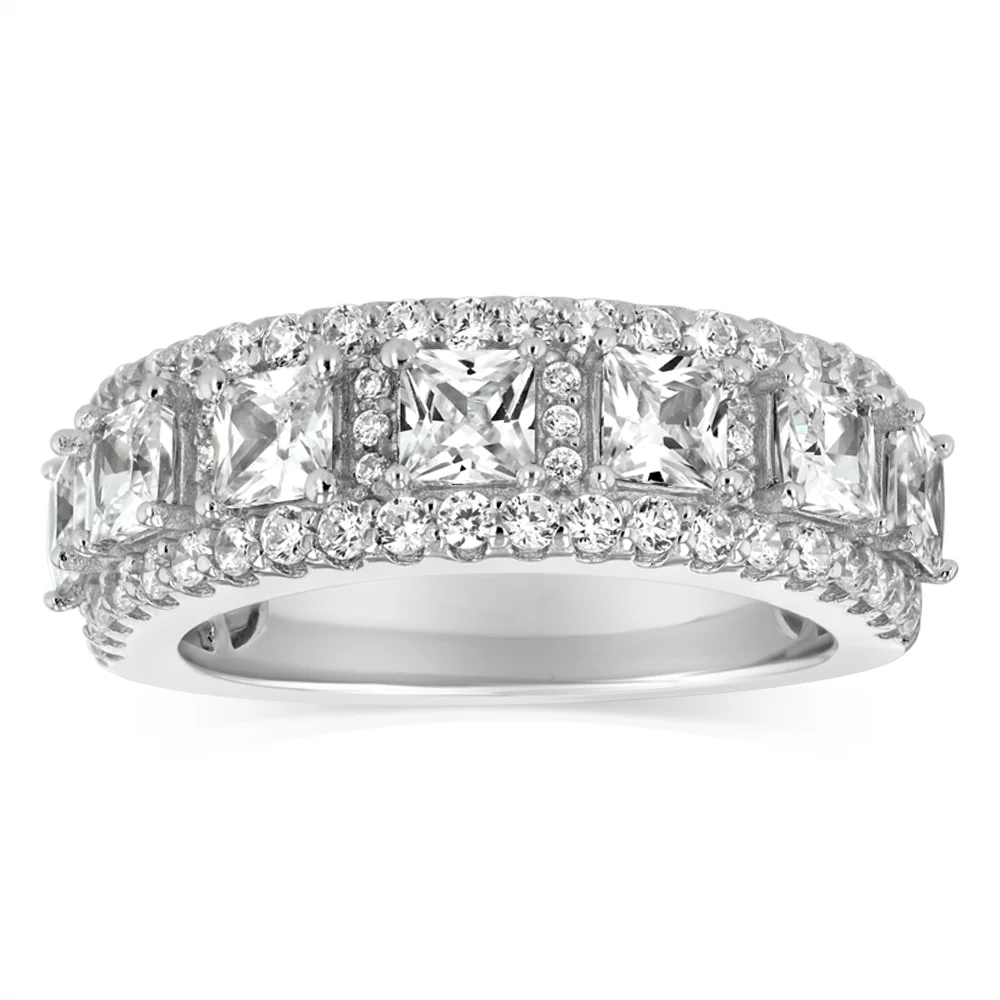 Sterling Silver White Cubic Zirconia Fancy Ring