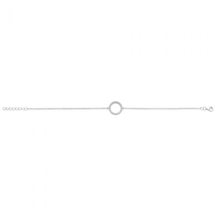 Sterling Silver Zirconia Circle of Life Bracelet