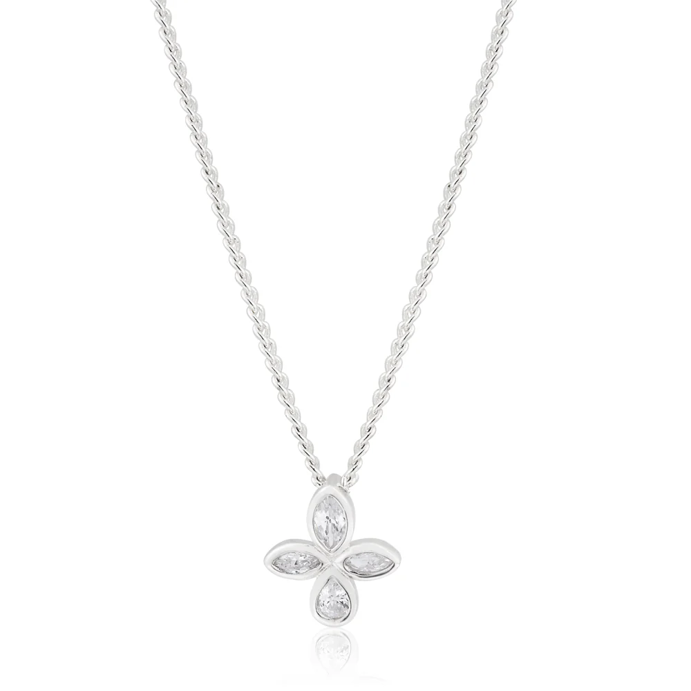 Sterling Silver Zirconia Fancy Pear and Marquise Pendant