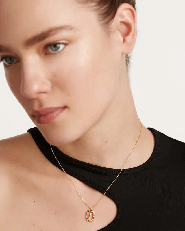 T Gold Initial Necklace - CO01-279-U - Image 2