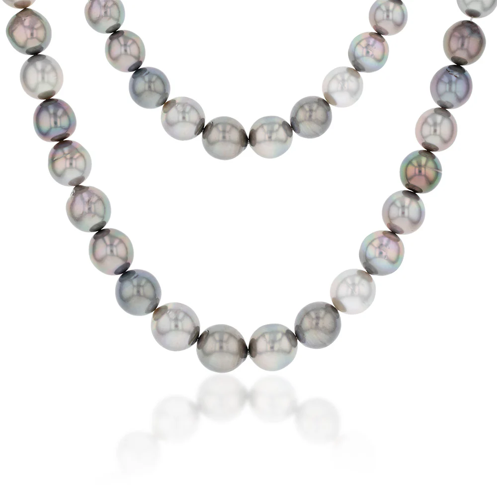 Tahitian Multi Coloured South Sea Strand with 9ct White Gold Clasp