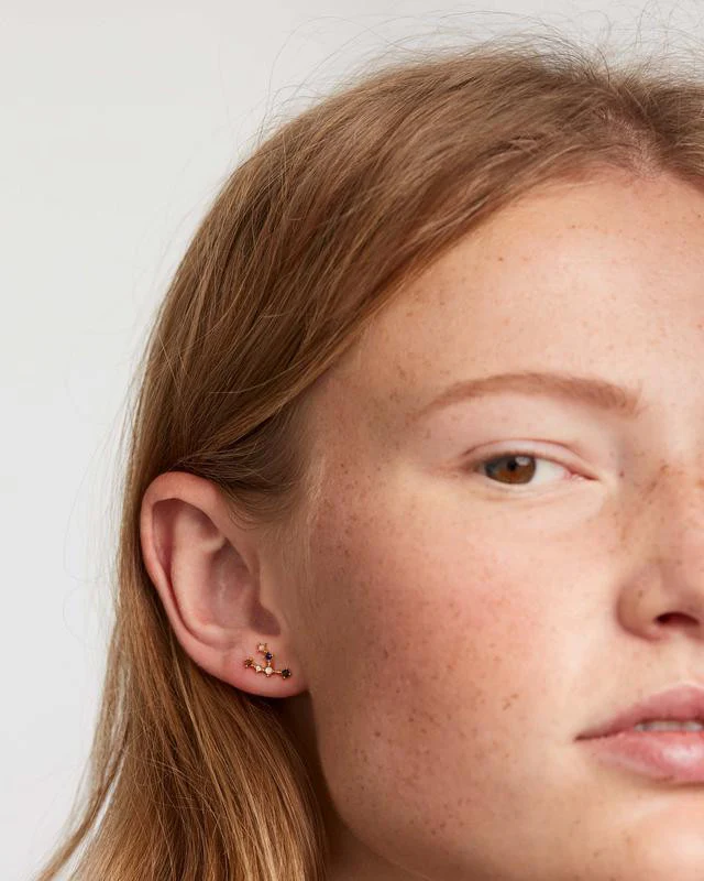Taurus Gold Earrings - AR01-405-U - Image 2