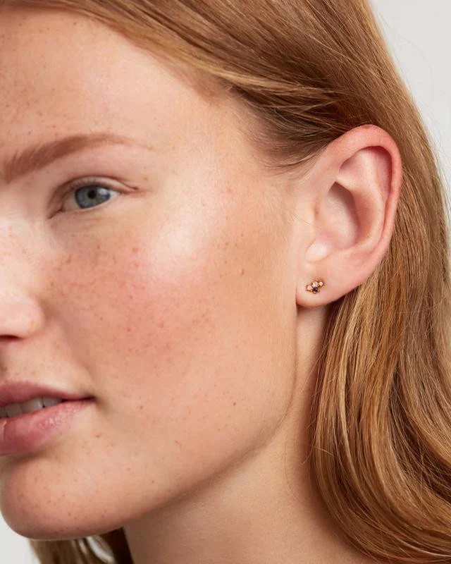 Taurus Gold Earrings - AR01-405-U - Image 4