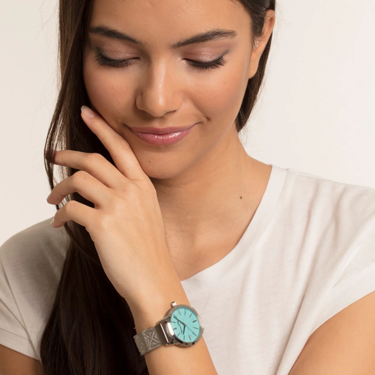 Arizona Turquoise Embossed Steel Watch - Image 4