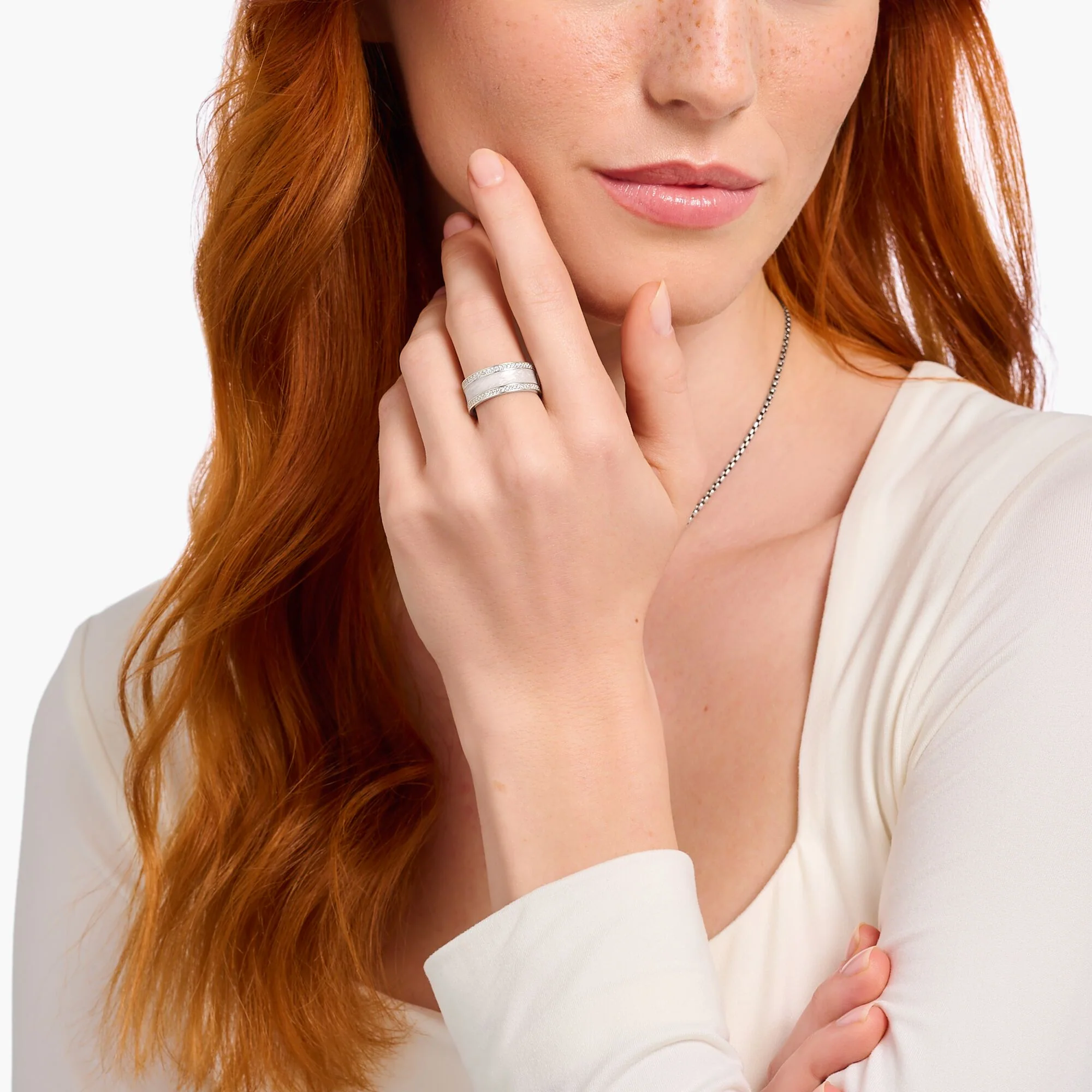 THOMAS SABO Band Ring with Cold Enamel And Stones - Image 2