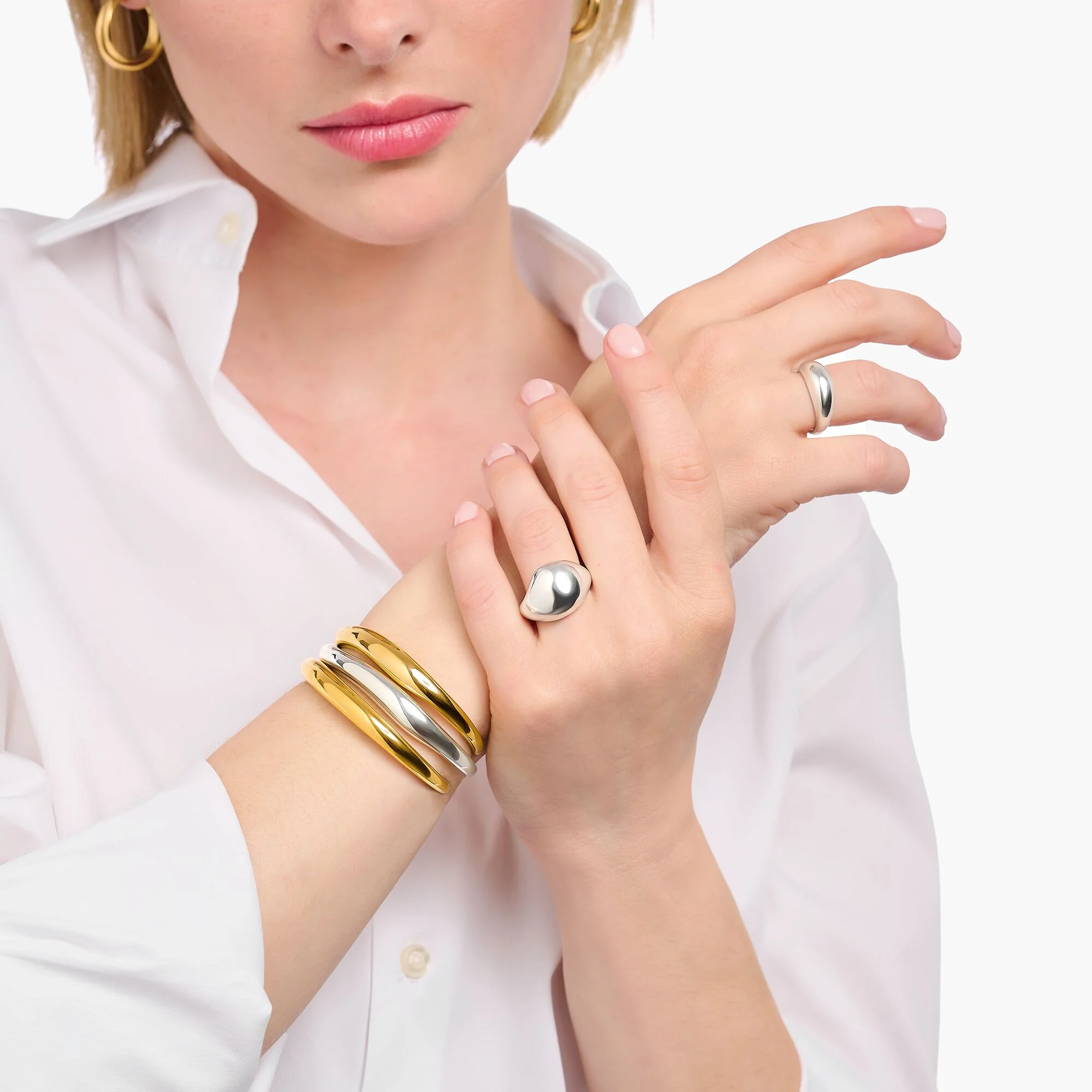 THOMAS SABO Bangle in timeless design gold - Image 2