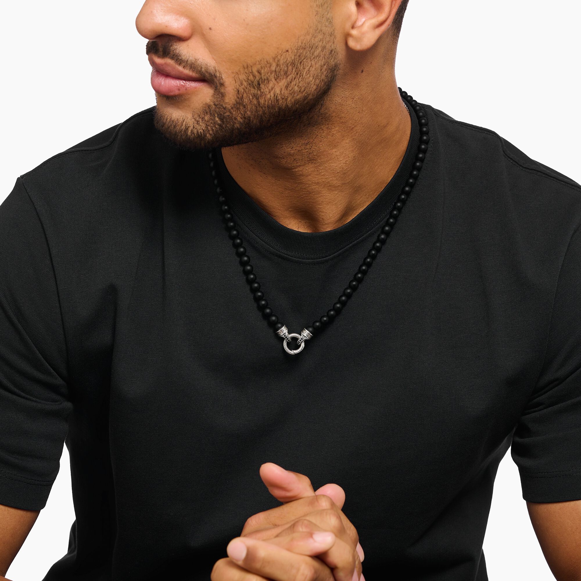 THOMAS SABO Bead Necklace Black Obsidian - Image 2