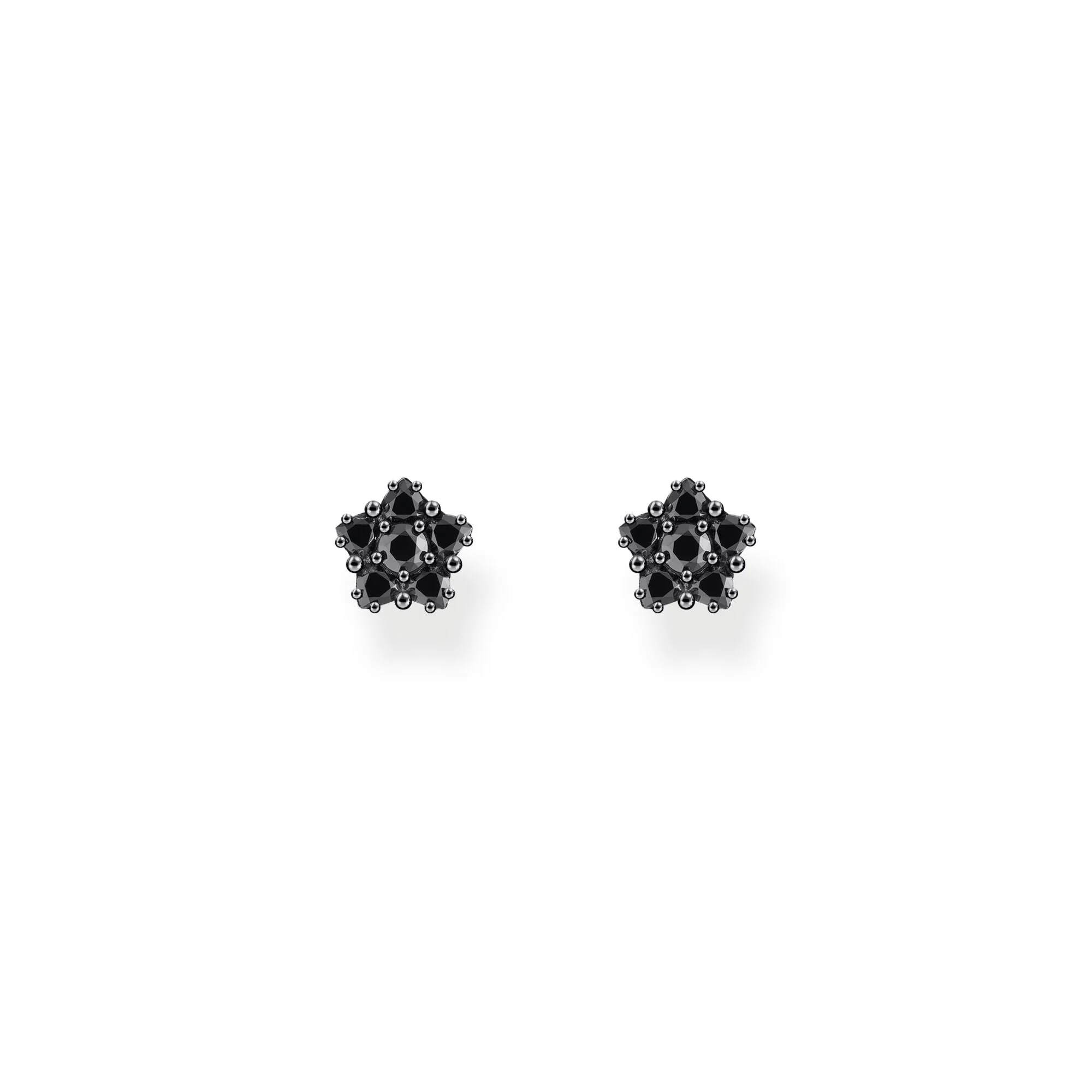 THOMAS SABO Blackened Flower ear studs with black zirconia - Image 2
