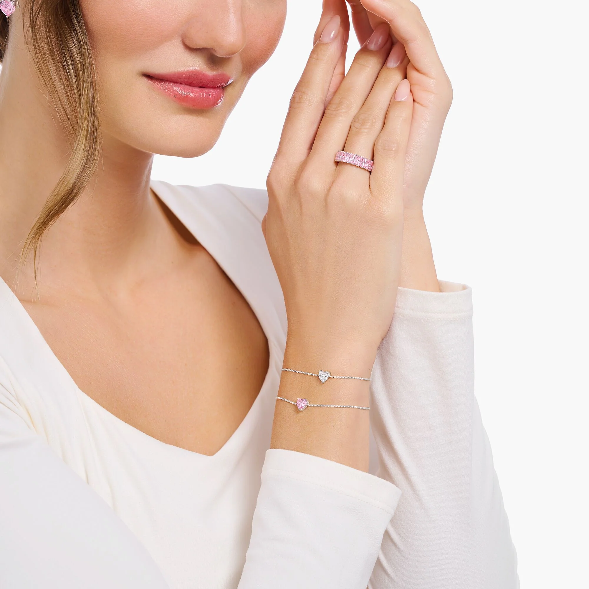 THOMAS SABO Bracelet with white heart-shaped pendant - Image 2