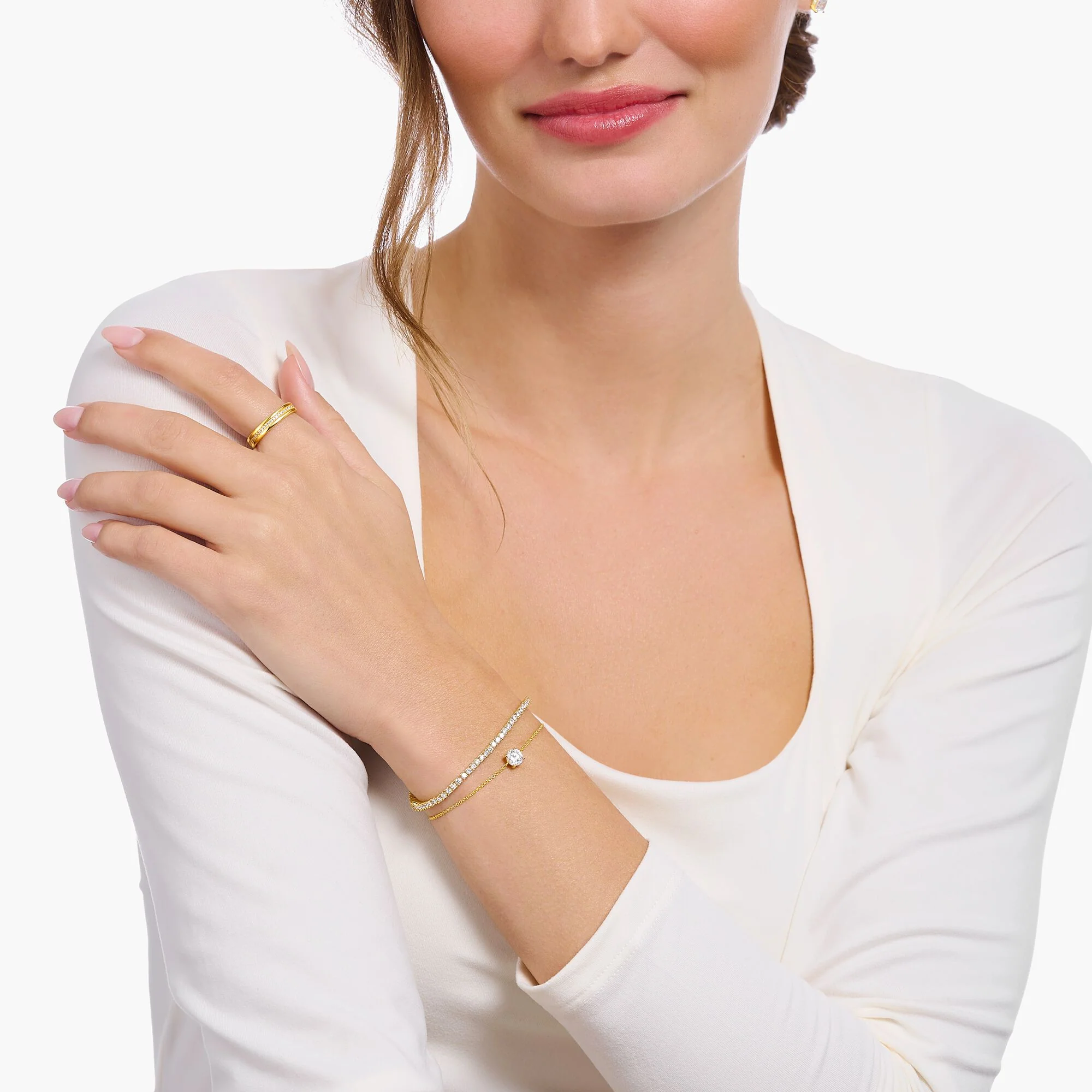 THOMAS SABO Bracelet with white zirconia pendant - gold - Image 2
