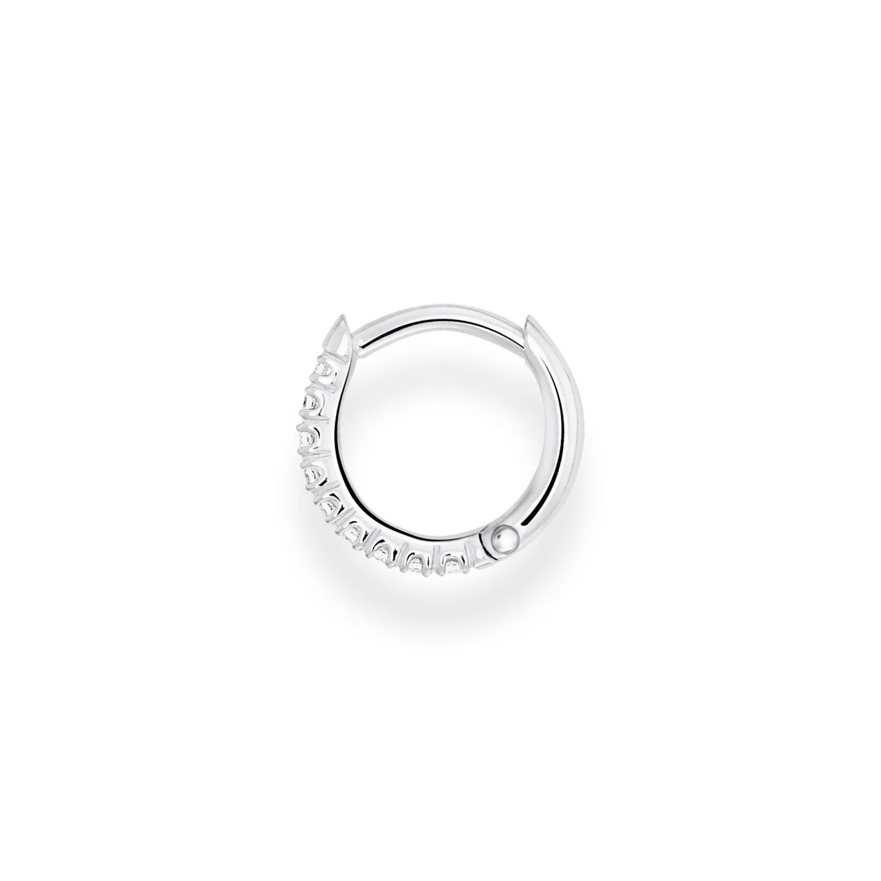 Charm Club Cubic Zirconia Hoop Single Earring 12mm - CR658-051-14 - Image 2