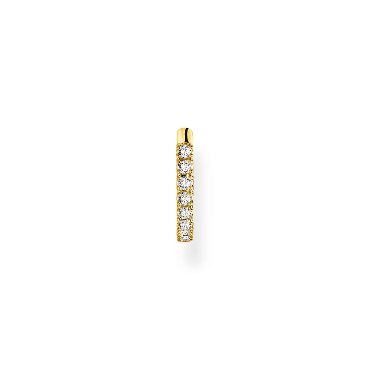Charm Club Cubic Zirconia Yellow Gold Plated Hoop Single Earring 12mm - CR658-414-14 - Image 3