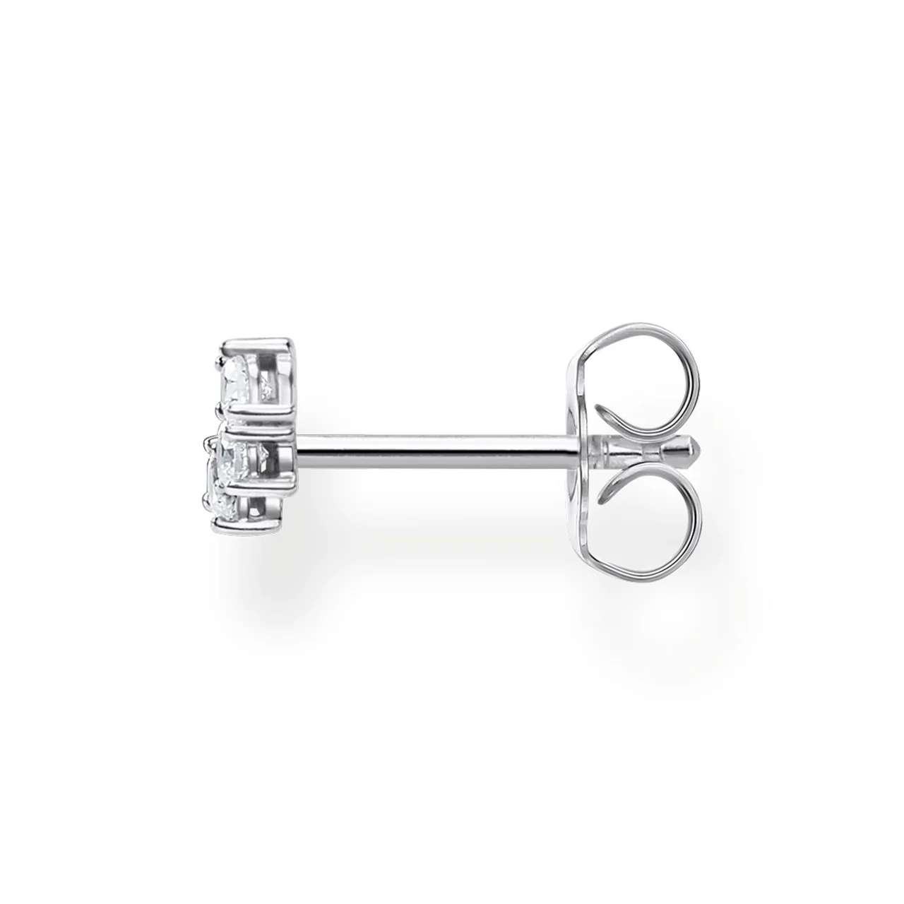 Charm Club Single 3 Stone Cubic Zirconia Stud Earring - H2132-051-14 - Image 2