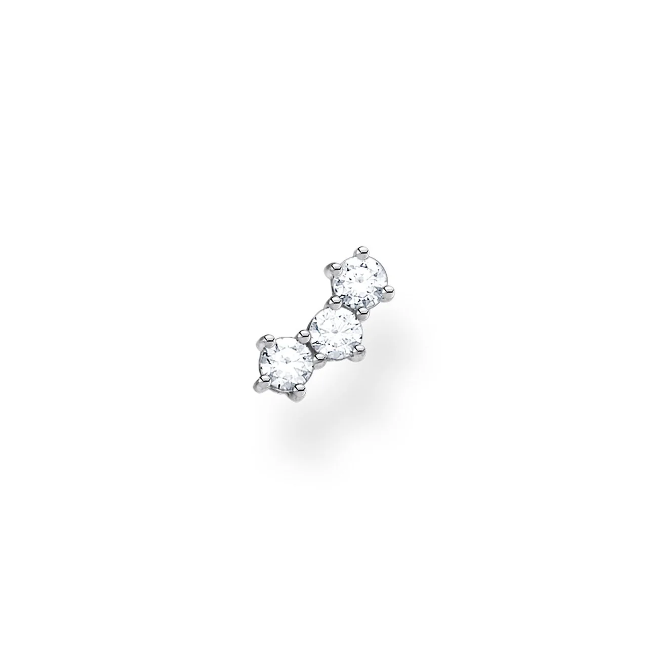 Charm Club Single 3 Stone Cubic Zirconia Stud Earring - H2132-051-14 - Image 3