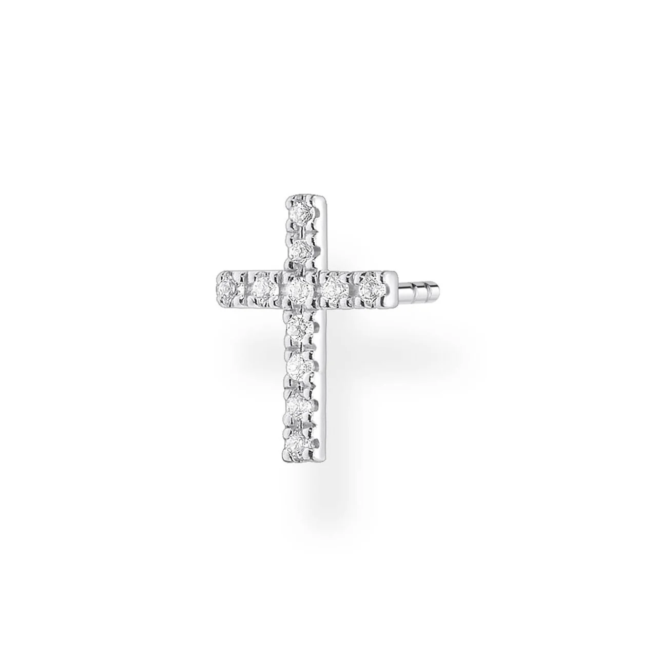 Charm Club Single Cubic Zirconia Cross Stud Earring - H2131-051-14