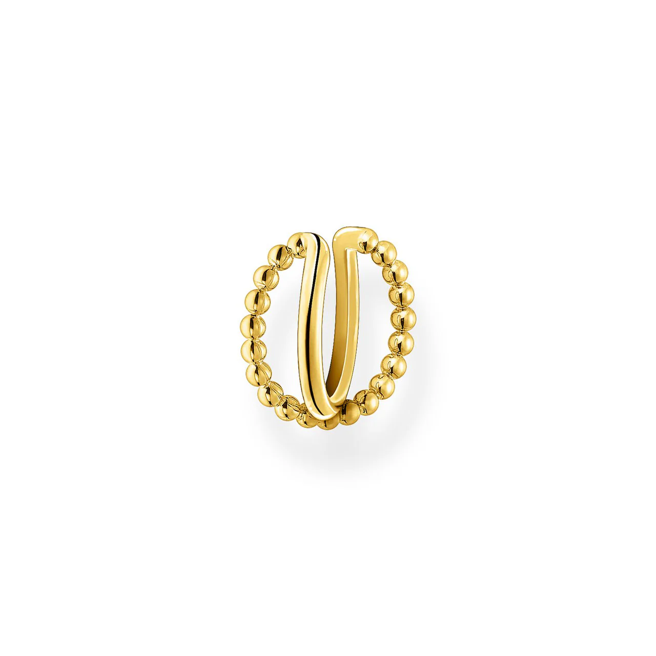 Charm Club Single Dot Cross Yellow Gold Plated Ear Cuff - EC0023-413-39 - Image 2