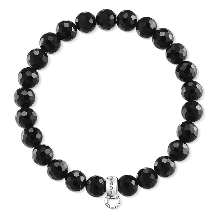 Thomas Sabo Charm Club Sterling Silver Black Obsidian 17.5cm Bracelet - Image 2