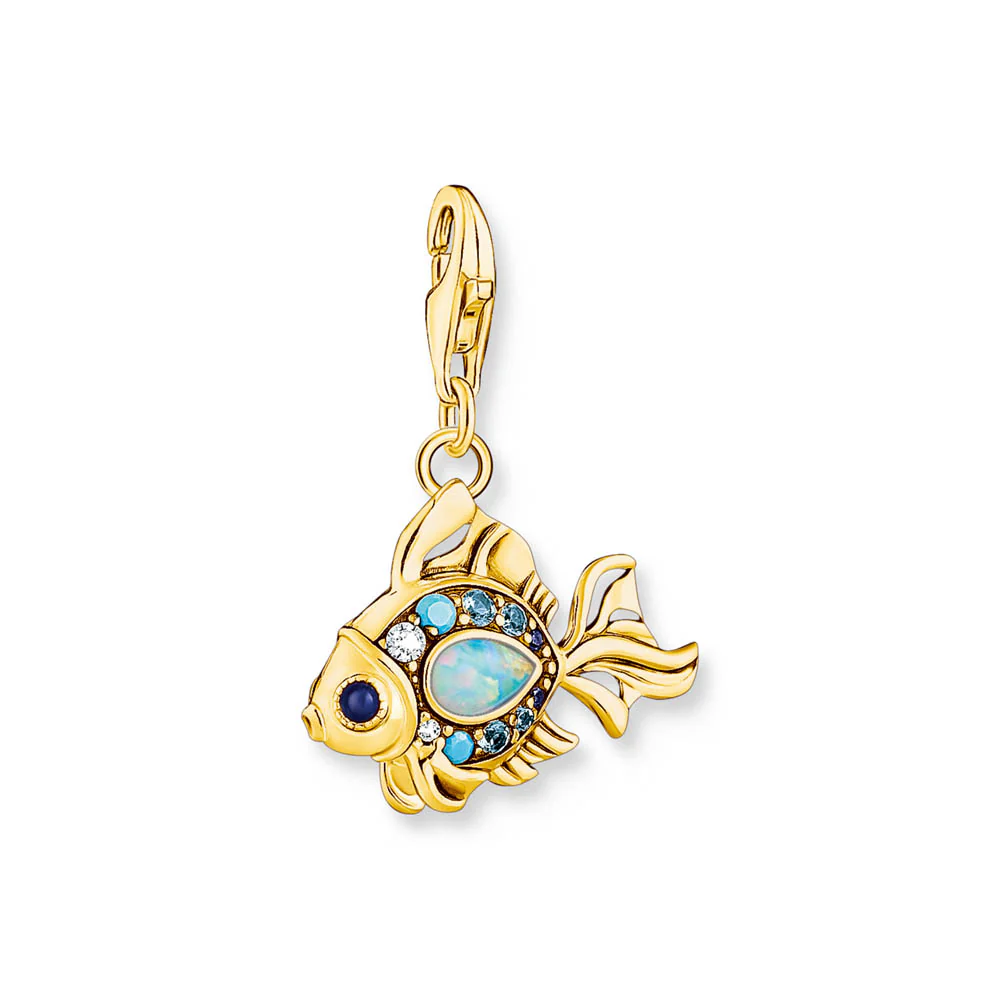 Thomas Sabo Charm Club Sterling Silver Gold Plated Fish Charm