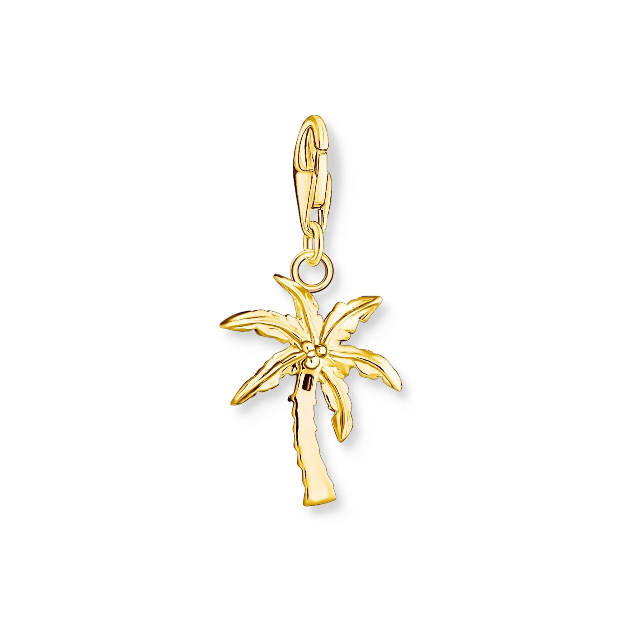 Charm Pendant Palm Tree Yellow Gold Multicoloured Stone - Image 3