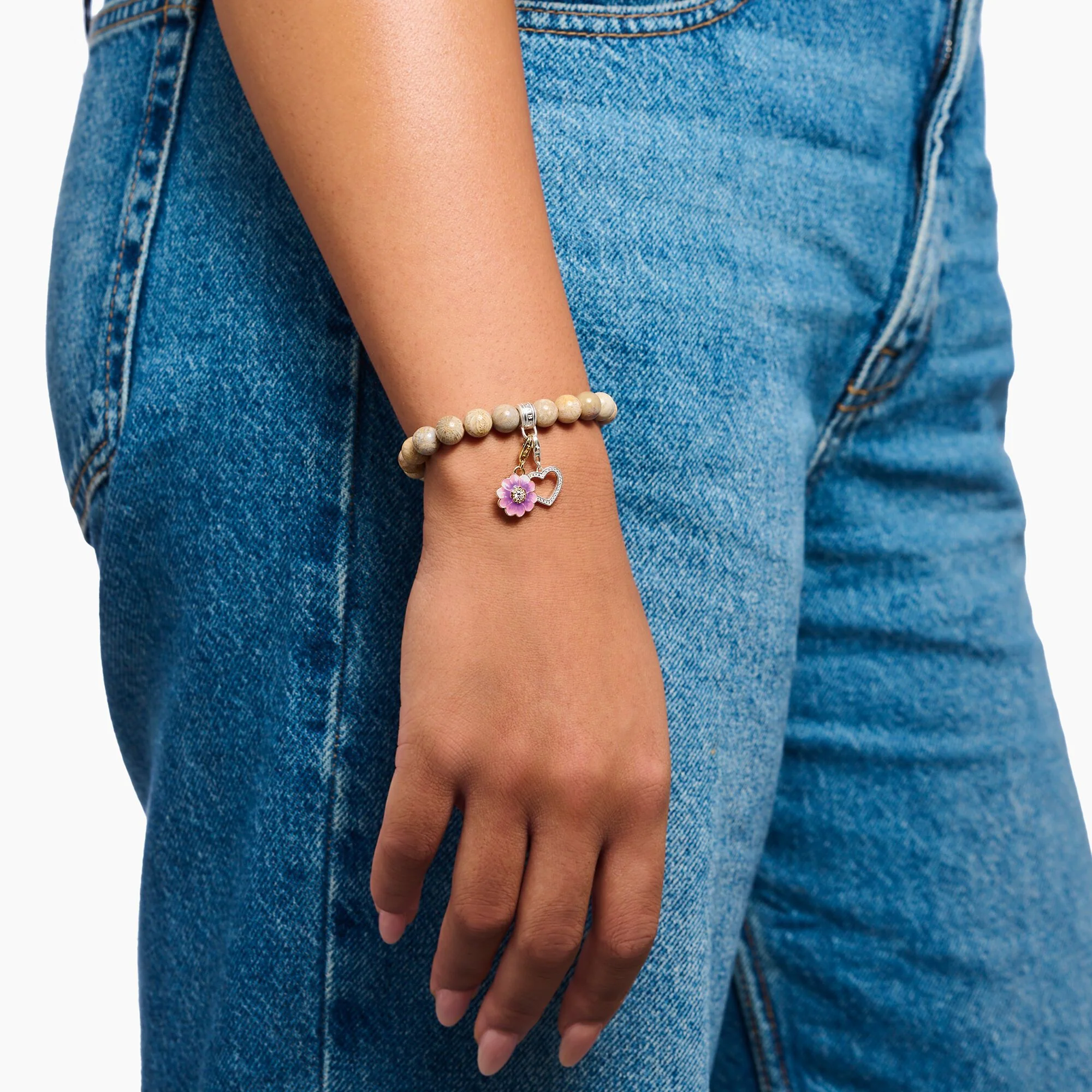 THOMAS SABO Violet Flower Gold Charm - Image 2