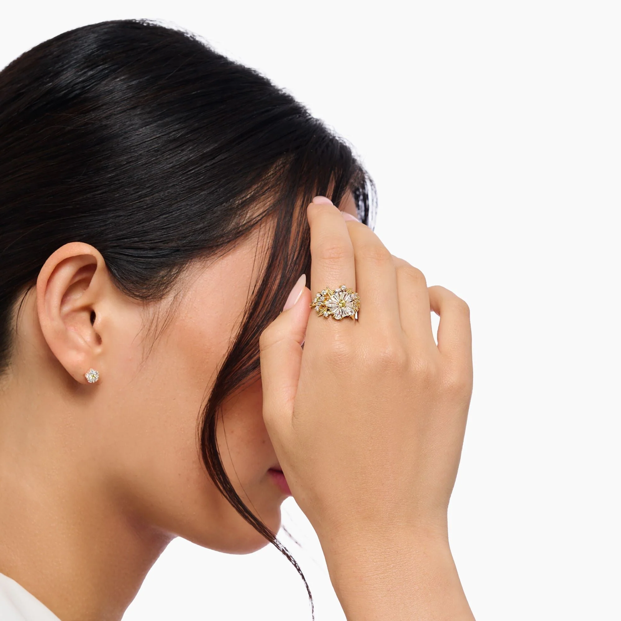 THOMAS SABO Lovely Daisy Cocktail Ring in Gold - Image 2