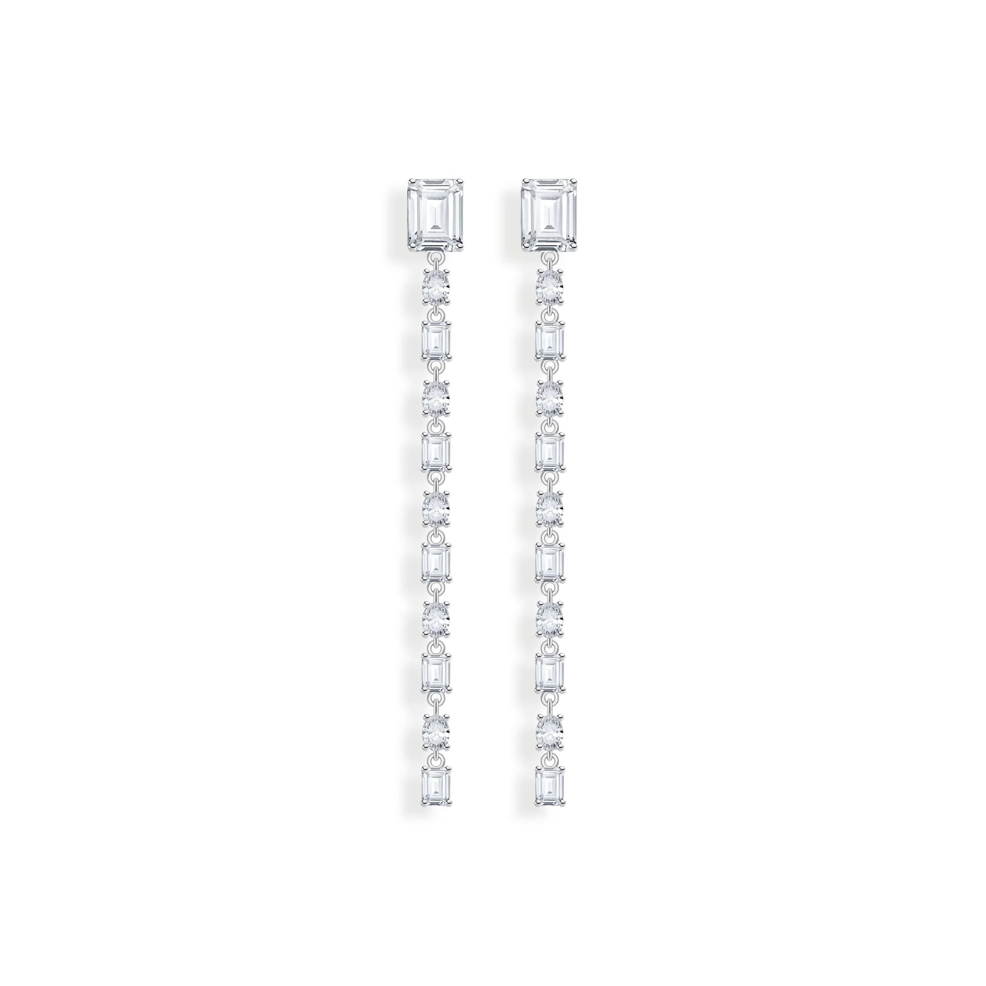 THOMAS SABO Drop Earrings with white stones silver - Image 2