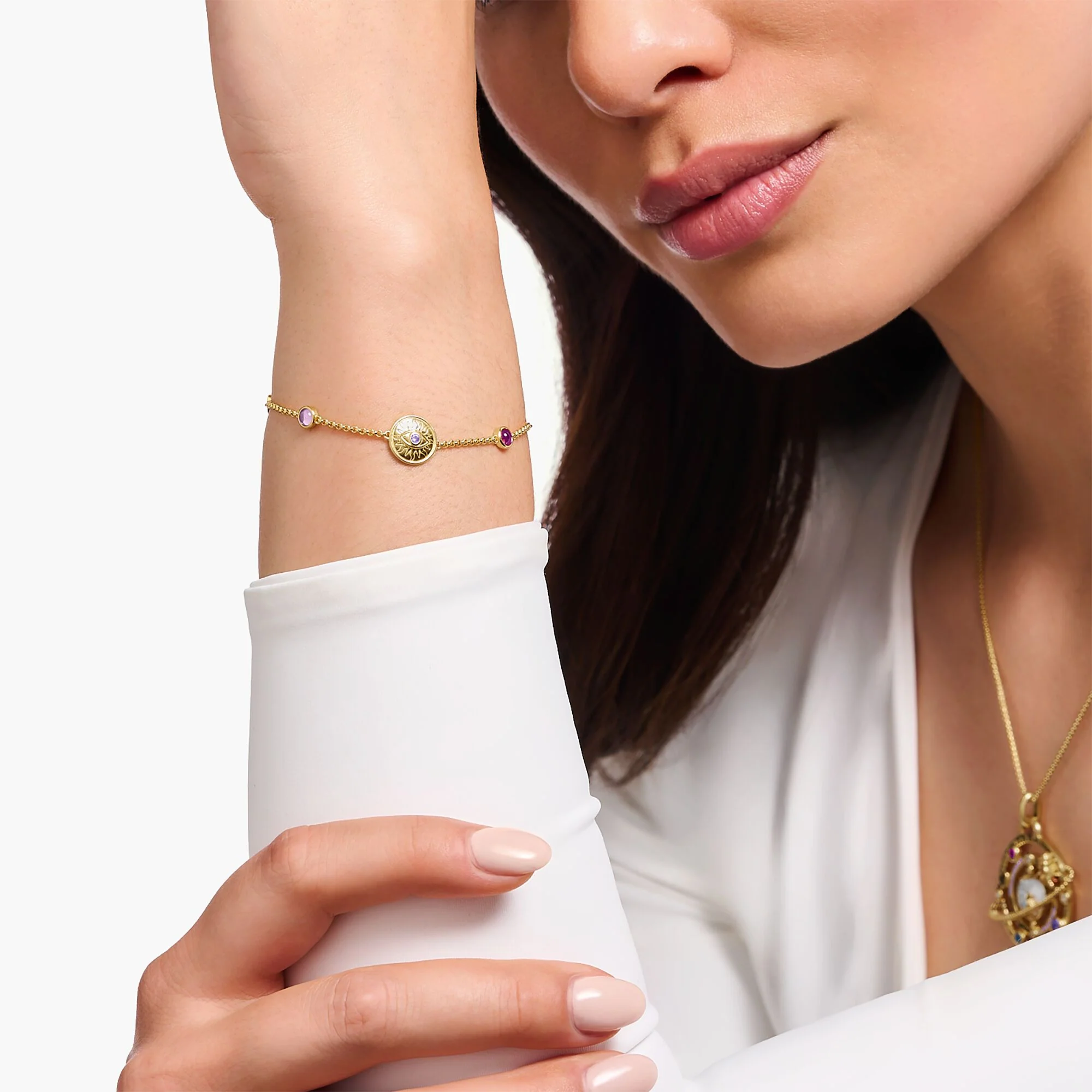 THOMAS SABO Gold Cosmic Sun Coin Bracelet - Image 2
