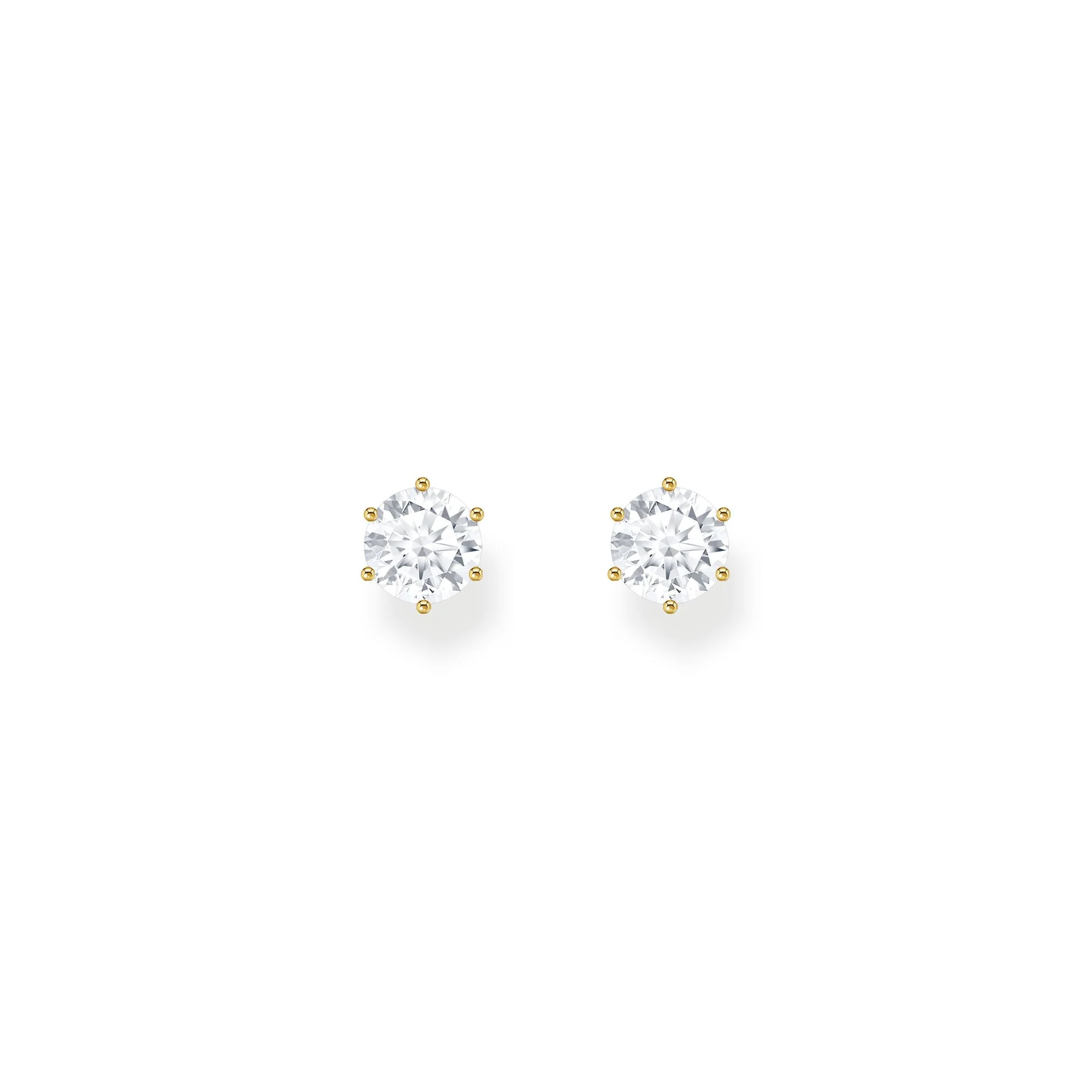 THOMAS SABO Gold Ear studs with white zirconia in brilliant cut - Image 2