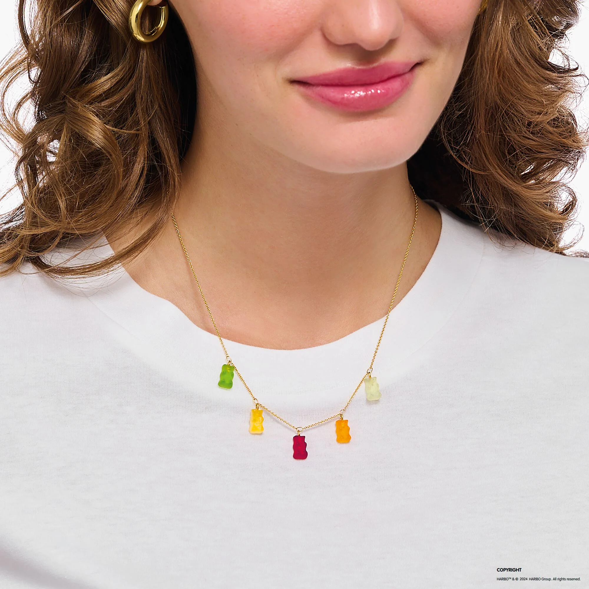 THOMAS SABO Necklace with 5 colourful goldbears - Image 3
