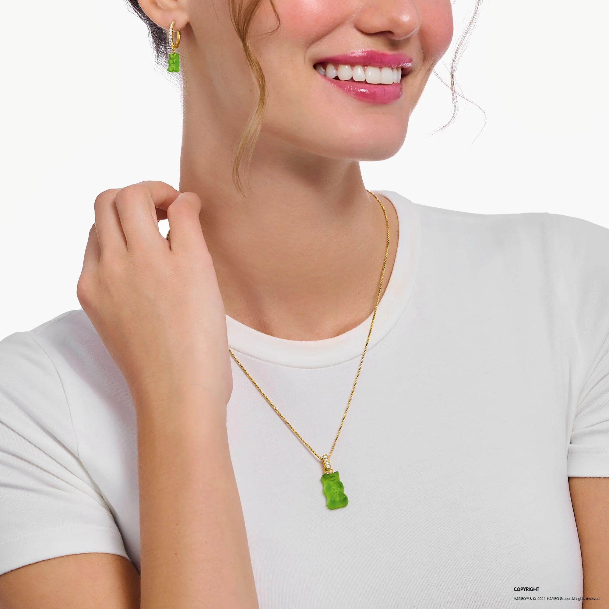 THOMAS SABO Large pendant with green goldbears and zirconia - Image 4