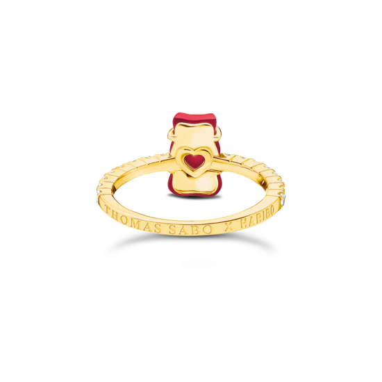 THOMAS SABO Ring with red mini sized goldbears and zirconia - Image 3