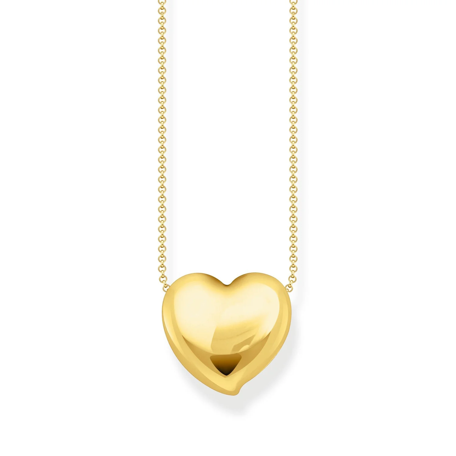 Thomas Sabo Gold Plated Sterling Silver Bold Heart Pendant On 40-45cm Chain
